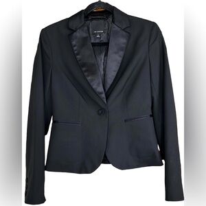 THE LIMITED Solid Black/Satin Lapel Single Button Dress Jacket, Size 2, EUC.